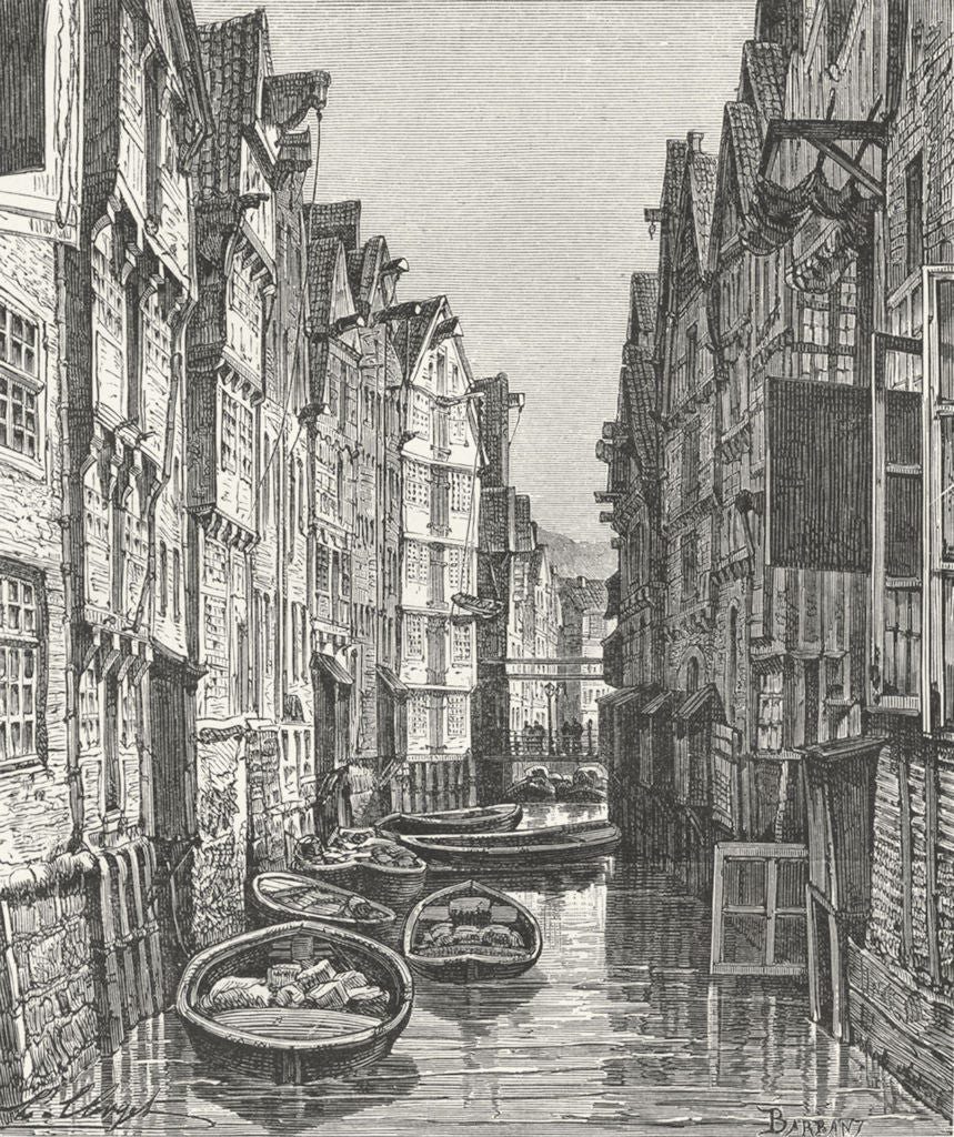 GERMANY. A Fleet in Hamburg c1885 old antique vintage print picture